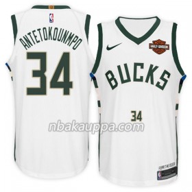Milwaukee Bucks Giannis Antetokounm 34 II Nike 2017-18 Valkoinen Pelipaidat Swingman - Miesten